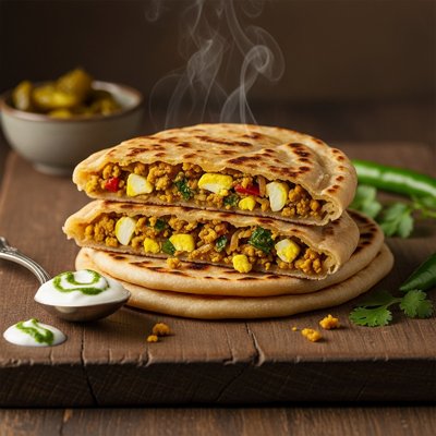 Egg Keema Paratha